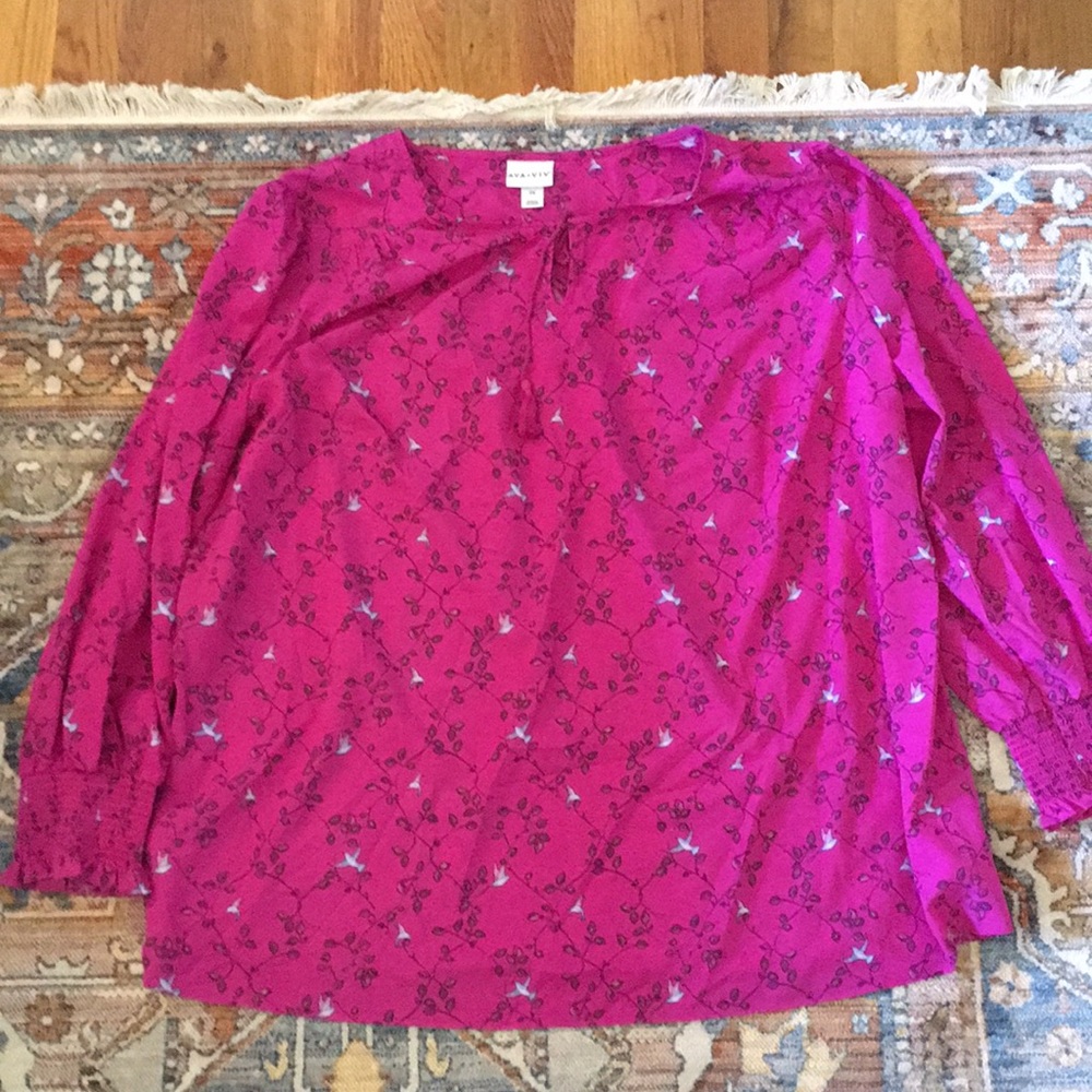 Pink Tunic with Bird Print